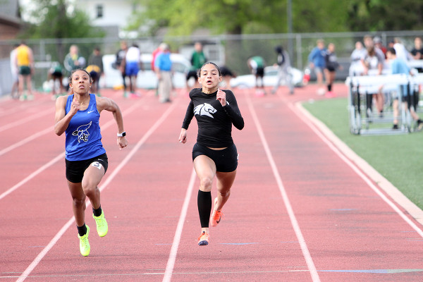 Multiple school-record holder BreaAna Garrett-Tillemans runs in the 100-meter finals. 