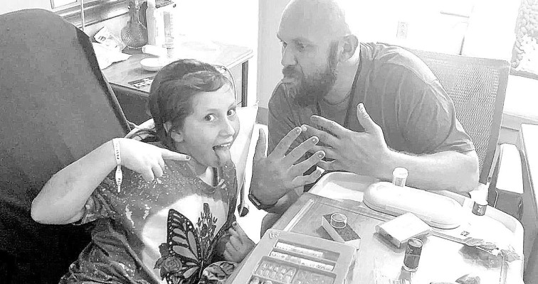 Rielynn Martin spent Father's Day with her dad, Chad, taking time to paint his nails. Rally for Rielynn/Contributed photo