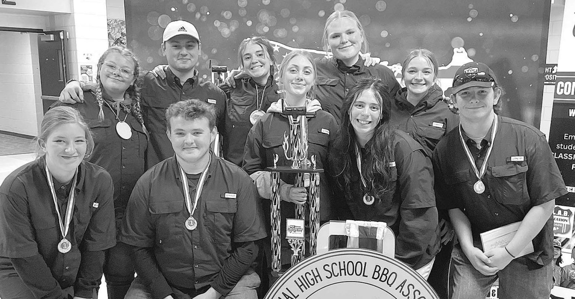 Campus High School is sending two teams to the National High School BBQ Association competition in Branson. Pictured in front is the state champion, The Notorious P.I.G. In back is Grillin Like a Villain. Contributed photo