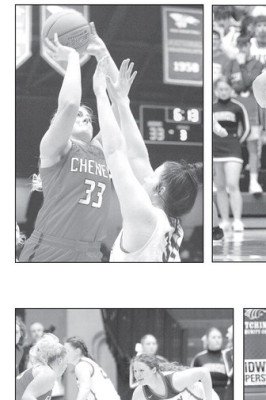 Leah Durr shoots over a Phillipsburg defender during Friday’s semifinal win in Hutchinson.