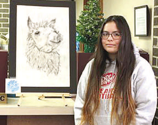 The December Conway Springs art class competition winners are sophomore Makenna Wylie, left, and Angie May. Each month, one student is chosen a winner by CSHS staff members, and another winner is chosen by art students. Contributed photos