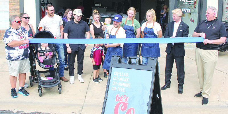 The Goddard Chamber of Commerce held a ribbon cutting on Saturday for Cofellow Coffee Parlor in downtown Goddard. The business had a soft opening on May 1. Mounts/TSnews