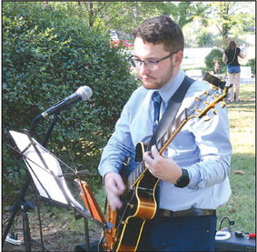 Tyler Bayliff was among the musicians who performed in the Haysville Historic District on Saturday. Dale Stelz/TSnews