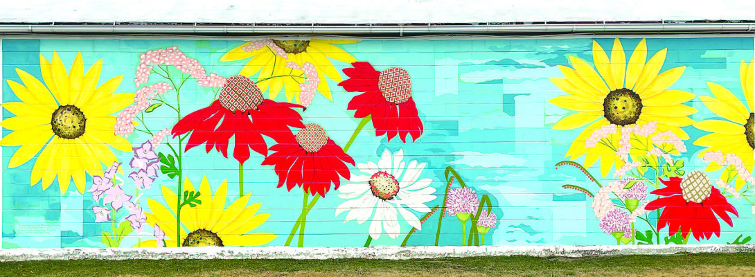 This mural on the side of the Farm Supply building is part of the most recent round of public art in Cheney. It was painted by Kelly Caswell. Travis Mounts/TSnews