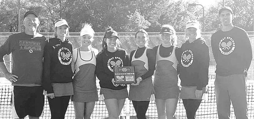 The Conway Springs tennis team placed second at the 3-2-1A regional it hosted last weekend. Five Cardinals will play this week at the State tournament. Contributed photo