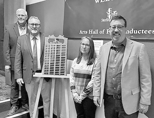Five people were named to the Sterling College Arts Hall of Fame during homecoming festivities on Oct. 25. Clearwater High School teacher Lex Rhoadarmer, pictured at left, was honored for theatre. The music award was given posthumously to Angela Rhoadarmer, who also taught at Clearwater High School. Contributed photo