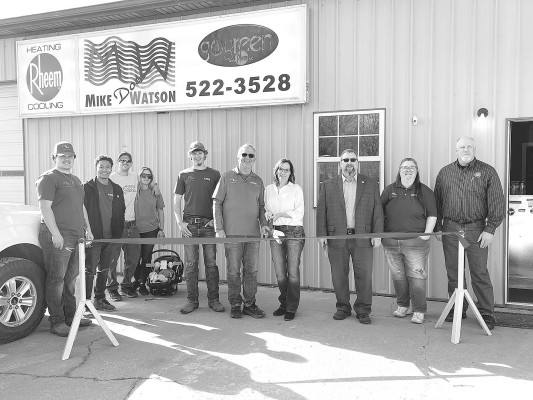 The Haysville Chamber of Commerce held a Monday ribbon cutting at Mike Watson Heating &amp; Cooling. Open for decades, the business has operated from Haysville's north side, near 63rd Street North and Seneca, for roughly the past 20 years. The ribbon cutting drew members of the Chamber of Commerce and City of Haysville officials, including Mayor Russ Kessler. Travis Mounts/TSnews
