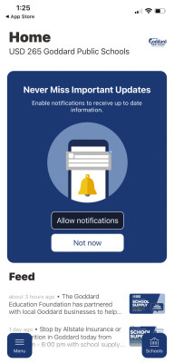 Goddard Public Schools has a new phone-based app that is designed to improve communications with students and families, as well as with district patrons.