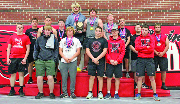 The Conway Springs men’s powerlifting team recently won the Class 1A powerlifting State championship. Contributed photo