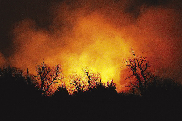 This photo captures a controlled burn in 2017. Prescribed burning is land management with a long history, and is an annual event in the Flint Hills. Travis Mounts/TSnews