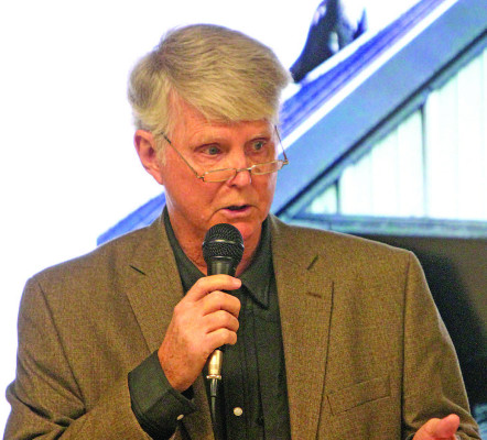 Bill Hammers provides an update on Hammers Prairie Park and Nature Center at a supporters appreciation dinner on Jan. 31. Travis Mounts/TSnews