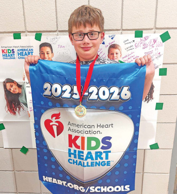 Malachi Hampel was the top collector in this year's Kids Heart Challenge at Garden Plain Elementary. Contributed photo