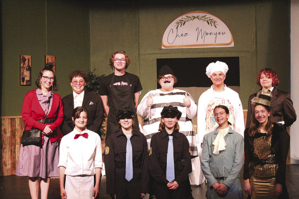 The cast and crew of “Million Dollar Meatballs.” The curtain goes up on the show at 7 p.m. this Friday and Saturday at Conway Springs High School. Contributed photo