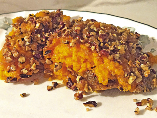 This sweet potato souffle has all the hallmarks of traditional holiday sweet potatoes – the delicious flavors of brown sugar and pecans – but without the heaviness and drippiness of syrup and marshmallows.