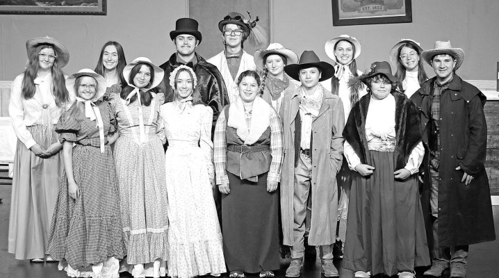 Pictured are the cast members for “The Vile Veterinarian, or...How Much is that Doggie with the Widow?” which will be staged on Saturday and Sunday. Contributed photo