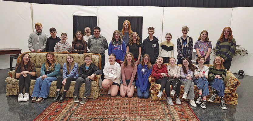 The cast and crew of “Murder at Aunt Agatha's” will perform the show this Thursday. Goddard Middle School has restarted its theater program this school year. Contributed photo