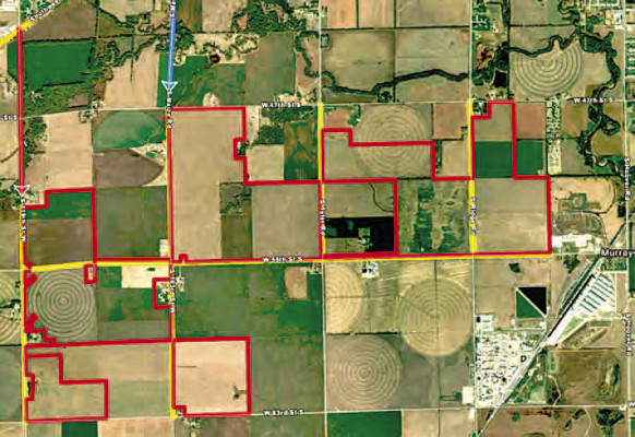 This map shows where the Galena Project solar farm would be constructed in rural Sedgwick County. The area runs from 119th Street to Hoover Road, between 47th Street South and 63rd Street South. Contributed image