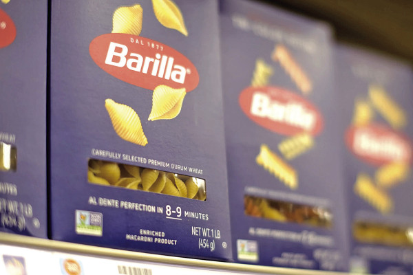Pasta made from durum wheat lines the shelves at a grocery store. Calen Moore/Kansas News Service