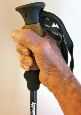 Publisher Paul Rhodes has decided that using a hiking stick is way better than experiencing another fall. Paul Rhodes/TSnews