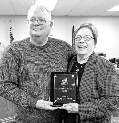 Pam Dayhuff was recently honored as the City of Goddard's Volunteer of the Year for 2025. Contributed photo