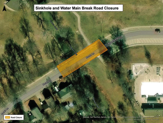 Sarah Lane near Riggs Park and the Haysville splash pad has been closed since early June because of a sink hole. Contributed photo