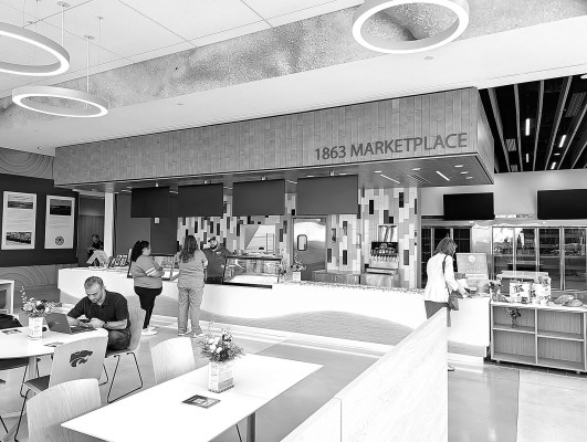 Guests got a sneak peak at the 1863 Marketplace on Friday at the ribbon cutting for the Western Star Global Grain and Food Center, located at Kansas State University. The new retail operation is set to formally open in spring 2027. Contributed photo