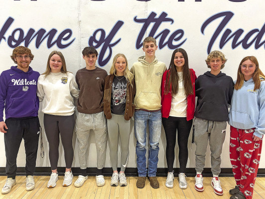 The Clearwater High School winter royalty candidates are, from left, Cale Carlson, Kaylee Hampton, Trent Fisher, Camryn Carlson, Issac Smith, Kaelyn Potter, Gage Clevenger and Zoey Skiles. Coronation will be on Friday night.