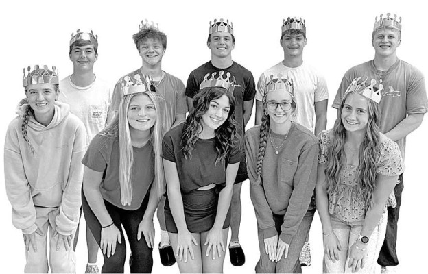 Eisenhower High School fall homecoming will take place on Friday. This year's queen candidates are, front row from left, Stella Wright, Taylor Morgan, Taylor Fry, Kinsley Hawkins and Ella Ranz, while king candidates are Isaac Wright, Lucas Freund, Haden Nall, Jackson Reed and Tucker Scafe.