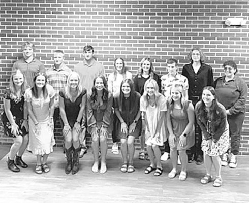 Conway Springs High School first year NHS inductees pose with second year inductees.