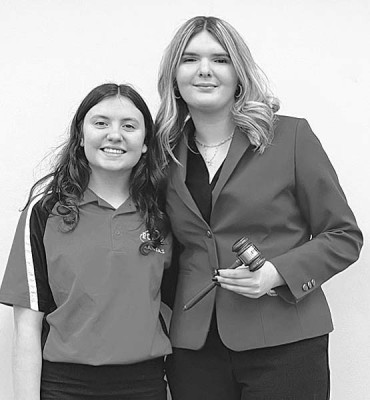 Taryne Fisher, left and Hannah Schauf of Clearwater High School were elected to FCCLA district positions in Feb. 7 elections. Contributed photo