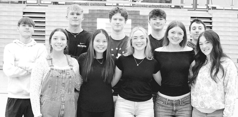 The Goddard High School winter homecoming queen candidates are, front from left, Natalie Klenda-Lopez, Lan Nguyen, Anna Peery, Sienna Summers and Kelsey Warner. The king candidates, back from left, Logan Davis, Jake Jasnoski, Blake Read, Tyson Wallace and Austin Winter. Contributed photo