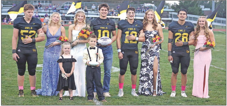 ABOVE: The Garden Plain High School homecoming court, pictured before last Friday’s homecoming football game. Jaicey Stuhlsatz and Pete McGregor were selected as the queen and king. BELOW: The queen and king candidates were, from left, Kyle Koester and Allyson Bollinger, Pete McGregor and Jaicey Stuhlsatz, Eli Eck and Reese Stuhlsatz, and Emrick Hays and Kamryn Thomas. Stephanie McKennon/TSnews
