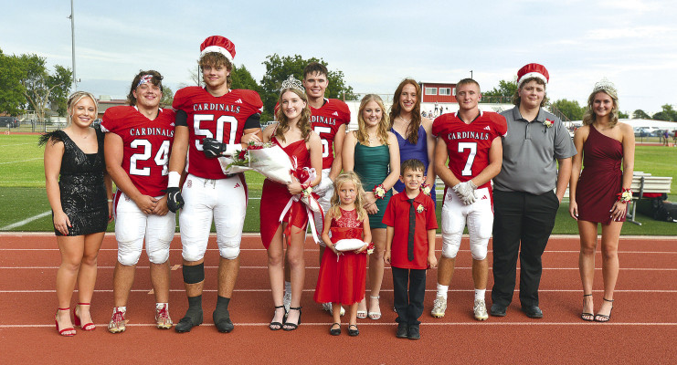 ABOVE: The Conway Springs High School 2024 fall homecoming court. BELOW: The candidate couples in this year’s court were, from left, Brooke Beck and Cade Howell, Cooper Koster and Raylee Chitwood, Conner Rusco and Ava Daniel, and Isaac Winter and Regan May. Dale Stelz/TSnews