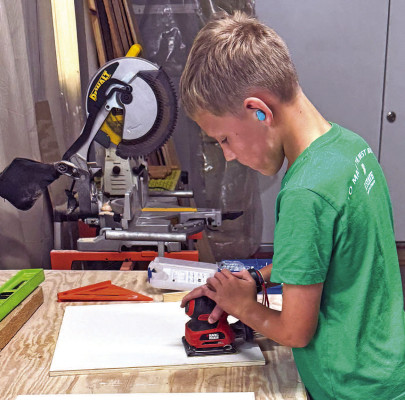 Asher Salisbury works on his 4-H project ahead of this summer's 4-H Fair and Sumner County Fair. Contributed photo
