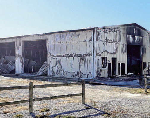 Outbuilding burns near Clearwater
