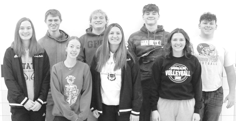 This year's Garden Plain High School homecoming queen candidates, front from left, Alayna Hoheisel, Adria Nelson, Claire Mans and Cassidy Koester. The king candidates are, from left, Tate Vieselmayer, Gage Dexter, Tjaden Moring and Mason Hoheisel. Contributed photo