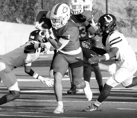 Erik Olivas breaks free for a Goddard touchdown on the Lions’ first offensive play of the game, helping the Lions to a home win over Campus. Travis Mounts/TSnews