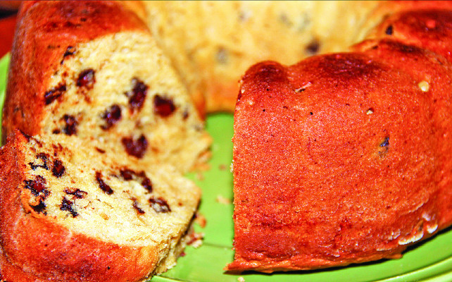 Chocolate chip bundt cake tastes a lot like a chocolate chip cookie in cake form.