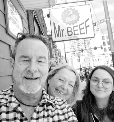 Publisher Paul Rhodes, Kim Swansen and Katie Rhodes found time to visit Mr. Beef in Chicago.