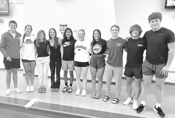 The homecoming king and queen candidates at Eisenhower High School are, from left, Brent Henry, Sydney Crees, Ali Boor, Bella Smith, Eli Roberts, Karlee Ford, Maddison Gumm, Colton Cassell, Lucas Dickman, and Matthew Hawks. Contributed photo