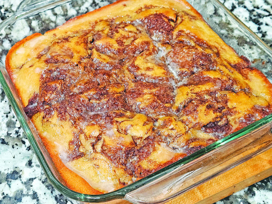 A cinnamon roll cake is an easy way to accomplish the great flavor of homemade cinnamon rolls without all the work.