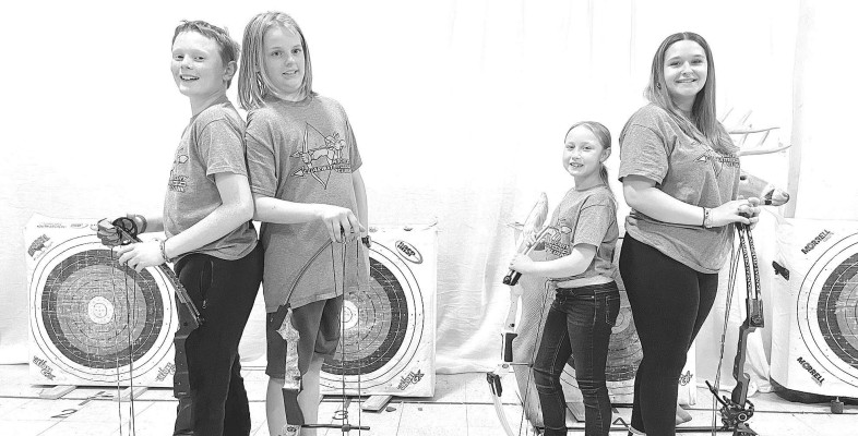Clearwater archers who will compete in nationals this month are, from left, Daniel Strauhs, Blaine Peak, Kenzi Moore and Lauren Rowland. The competition will be held in Sandy, Utah.