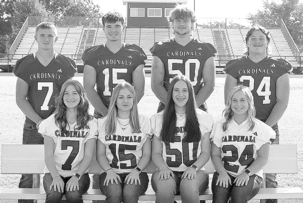 The Conway Springs High School homecoming candidates are, front row from left: Regan May, Ava Daniel, Raylee Chitwood and Brooke Beck; back row: Isaac Winter, Connor Rusco, Cooper Koster and Cade Howell. Contributed photo