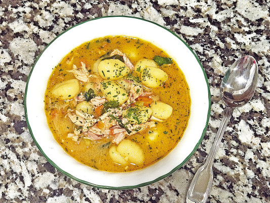 Chicken gnocchi soup is a creamy, Italian- style soup that features tons of flavor from fresh vegetables, lots of garlic, chicken and soft, pillowy gnocchi.
