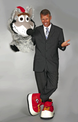 Dan Meers has a well-known alter ego. Since 1990, he has portrayed K.C. Wolf, the energetic, wide-hipped mascot for the Kansas City Chiefs. Meers headlined a fundraiser on Saturday for Cheney Methodist Church. Contributed photo
