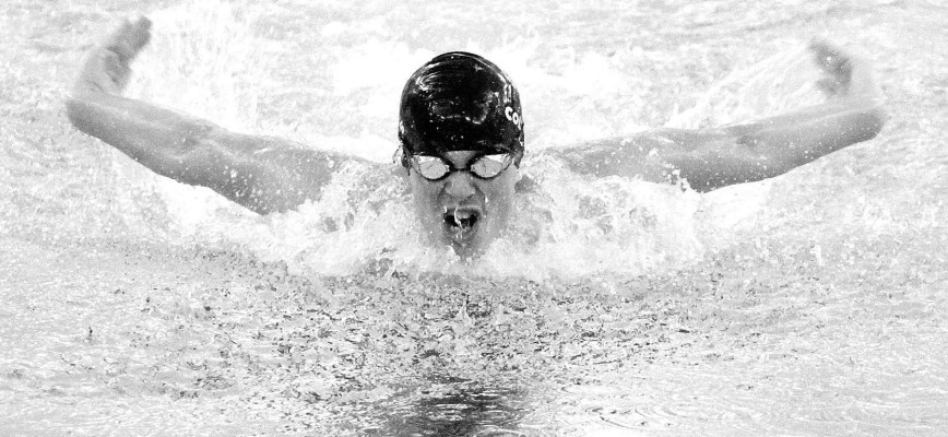 Clearwater High’s Cannon Schwerdtfeger, a cooperative member of the Campus Colts swim team, competes in the 200-yard individual medley during last Thursday’s home swim meet. Travis Mounts/TSnews