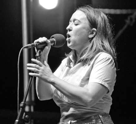 Lead singer for Hayde Bluegrass Orchestra, Rebekka Nilsson, brought powerful vocals and a strong musical presence to the stages of the Walnut Valley Festival. Bill Rhodes/TSnews