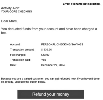 Sedgwick County District Attorney Marc Bennett and another investigator in the DA's office were recently targeted by scammers. Scams are common in emails like the one at left, and in text messages.