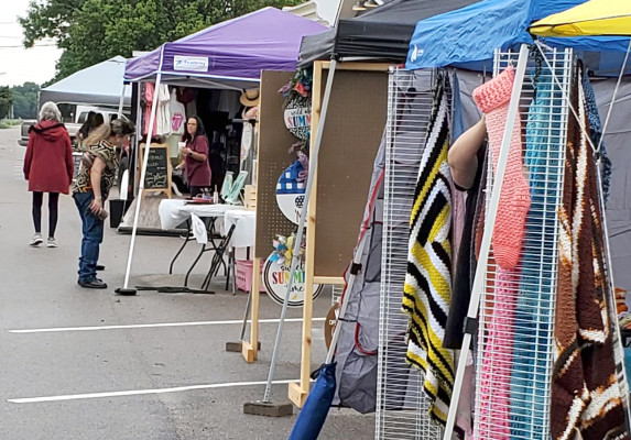 Shoppers look at some of the items available at last year’s Vintage Market in Garden Plain. This year’s edition will have nearly 60 vendors, more than twice as many as a year ago. Contributed photo