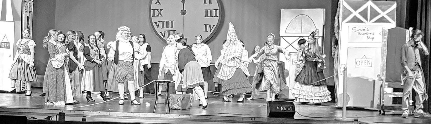 Eisenhower High School students prepare for this week's performances of “Cinderella.” Contributed photo